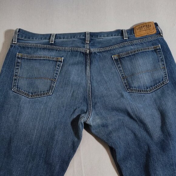 Signature by Levi Strauss jeans men's size W44/L32 denim blue colour bootcut - Picture 4 of 15